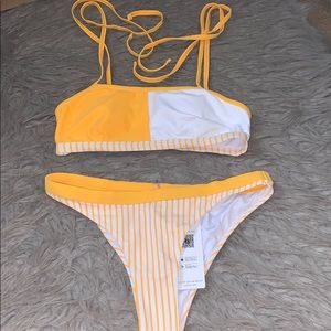 Brand New yellow and white Cupshe bikini